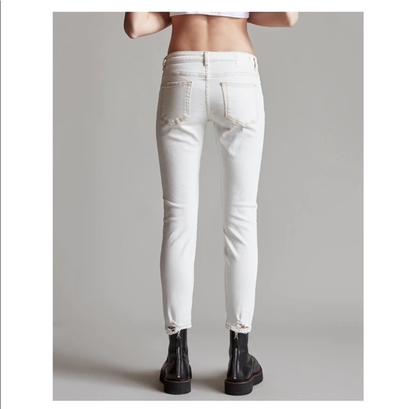 R13 women’s boy skinny ivory white distressed jeans pants size 31 - Picture 3 of 16